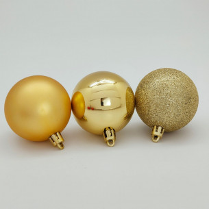 Palline di Natale oro Ø 8 cm confezione da 4 pezzi 2