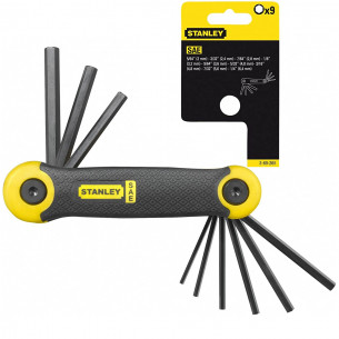 Set 9 chiavi maschio brugola esagonale in pollici Stanley 2-69-265 2