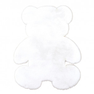 Tappeto Bear a forma di orso tinta unita bianco Angelo Carillo