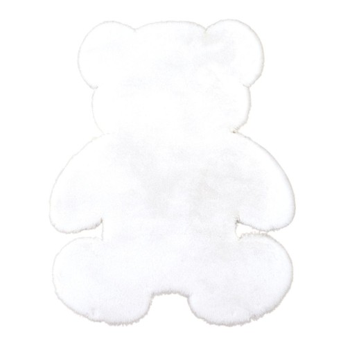 Tappeto Bear a forma di orso tinta unita bianco Angelo Carillo