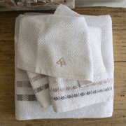 Set asciugamani in cotone Blanche naturale 3pz Saniplast