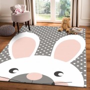 Tappeto arredo cameretta Rabbit 80x150 cm grigio Angelo Carillo