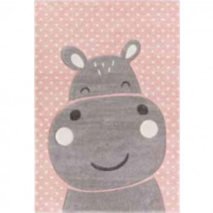 Tappeto arredo cameretta Hippo 80x150 cm rosa Angelo Carillo