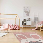 Tappeto arredo Rabbit 80x150 cm rosa Angelo Carillo