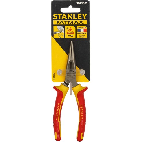 Pinze becchi mezzotondi lunghi dritti a norme VDE Stanley 0-84-006