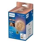 Lampadina Smart Filament Ambrata Dimmerabile Tunable E27 50W Globo 5000 K Philips