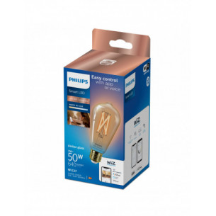 Lampadina Smart Filament Ambrata Dimmerabile Tunable E27 50W Edison 5000 K Philips 2