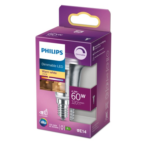 Lampadina Riflettore dimmerabile 4,3 W 60 W E14 320 lm 2700 K Philips