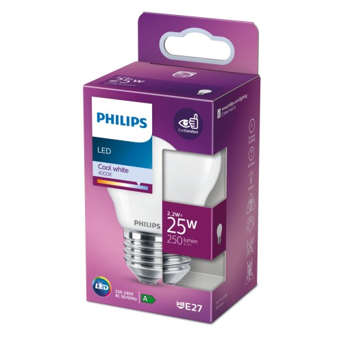 Lampadina Mini globo 2,2 W 25 W E27 250 lm 4000 K Philips