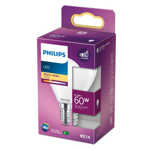 Lampadina Lustre 6,5 W 60 W E14 806 lm 2700 K Philips