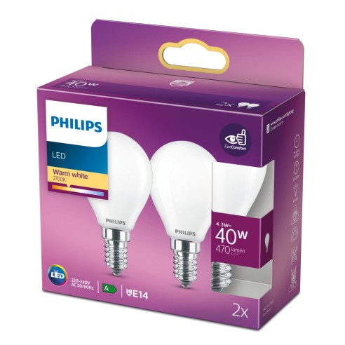 Lampadina Lustre 4,3 W 40 W E14 470 lm 2700 K Philips
