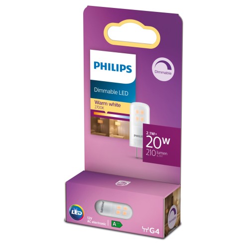 Lampadina LED Capsule dimmerabile 2,1 W 20 W G4 210 lm 2700 K Philips