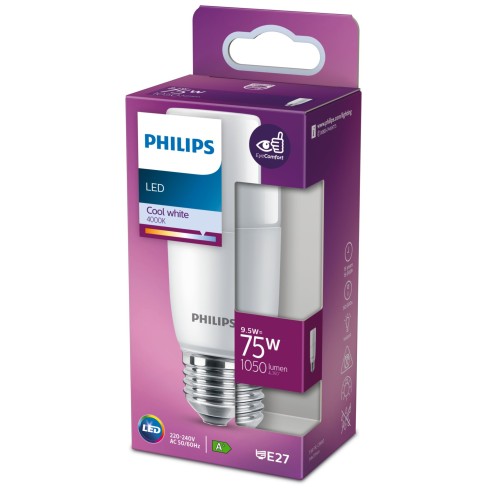 Lampadina a goccia 9,5 W 75 W E27 1050 lm 4000 K Philips