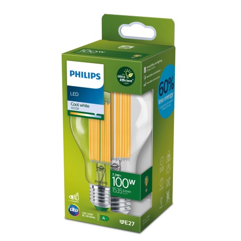 Lampadina a goccia 7,3 W 100 W E27...