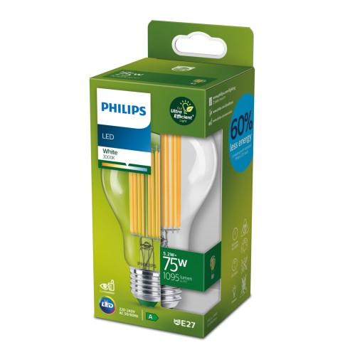 Lampadina a goccia 5,2 W 75 W E27...