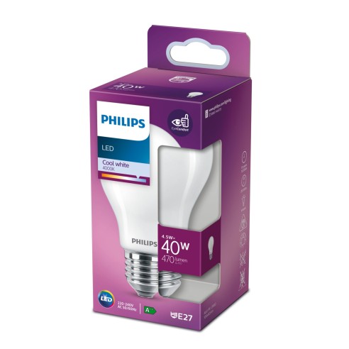 Lampadina a goccia 4,5 W 40 W E27 470 lm 4000 K Philips