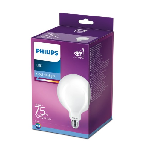 Lampadina a globo 8,5 W 75 W E27 1055 lm 6500 K Philips