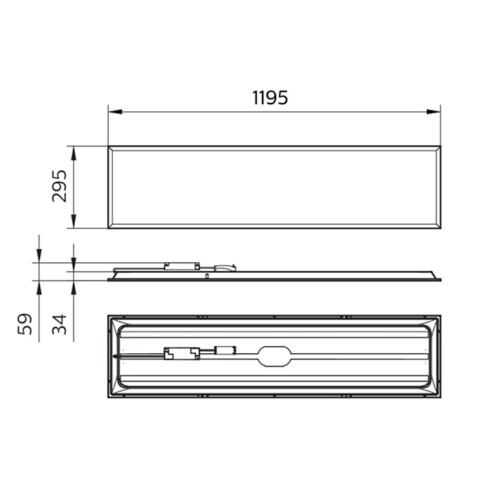 Pannello a incasso luminoso quadrato a soffitto 36 W 4000 K Philips misure