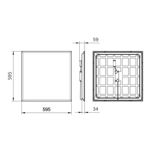 Pannello a incasso luminoso quadrato a soffitto 36 W 4000 K Philips