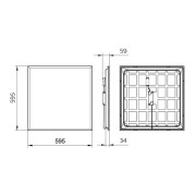 Pannello a incasso luminoso quadrato a soffitto 36 W 4000 K Philips