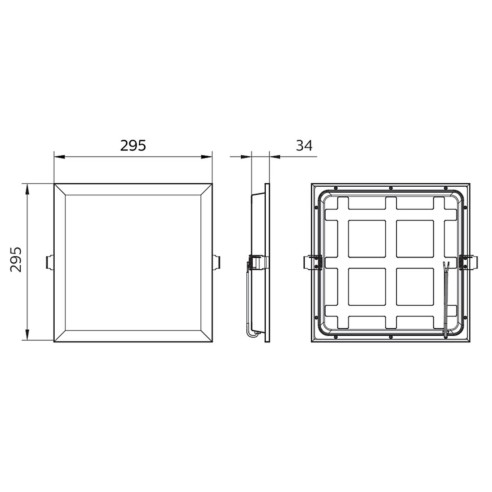Pannello a incasso luminoso quadrato a soffitto 15 W 4000 K Philips misure