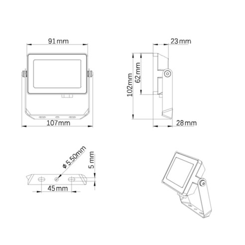 Proiettore Faretto LED 10 W LED Nero...