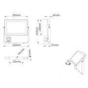 Proiettore Faretto LED 50 W LED Nero 4000 K 4750 lm Philips misure
