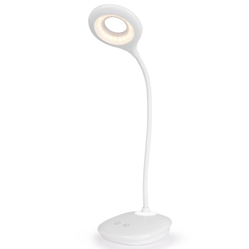 Lampada da scrivania touch bianco dimmerabile 20 LED 4 W batteria litio 4000K Domus Light DE3068