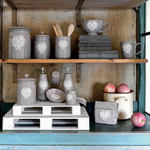 Poggiamestolo stoneware 24cm linea Montana grigio 2