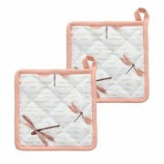 Set 2 presine cotone 15x15 cm Libellule