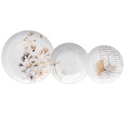 Servizio piatti 18 pezzi Poesia in porcellana beige Tognana