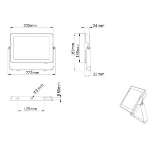 Proiettore Faretto LED 50 W LED Nero 4000 K 4750 lm Philips 2