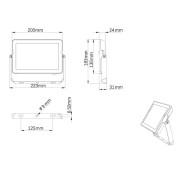 Proiettore Faretto LED 50 W LED Nero 4000 K 4750 lm Philips misure