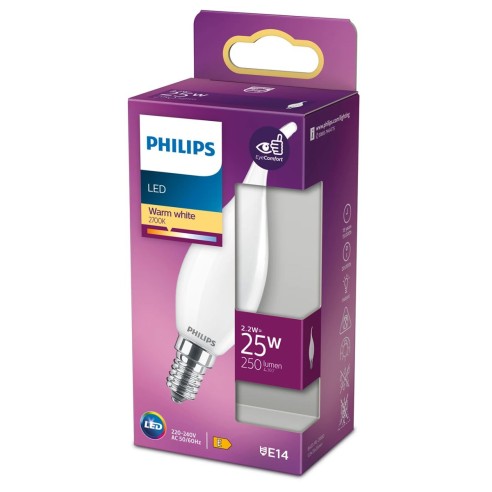Lampadina Candela 2,2 W 25 W E14 250 lm 2700 K Philips- box
