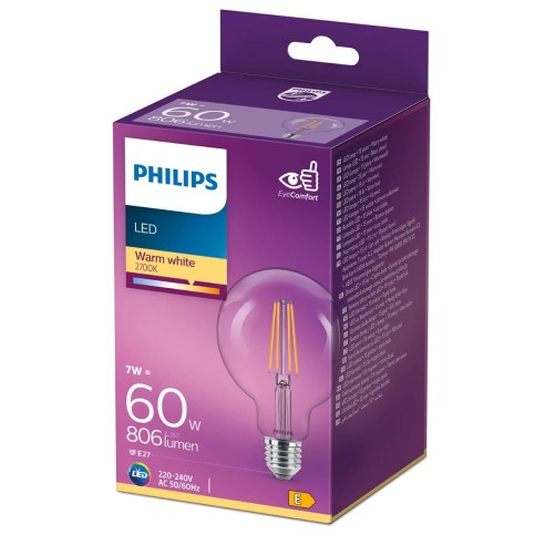 Lampadina a globo 7 W 60 W E27 806 lm 2700 K Philips box
