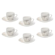 Tazzine caffè con piattino 80 cc Poesia Tognana beige 6pz