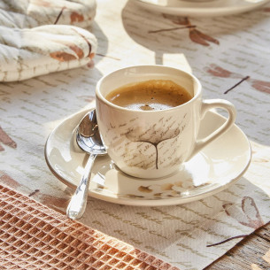 Tazzine caffè con piattino 80 cc Poesia Tognana beige 6pz 2