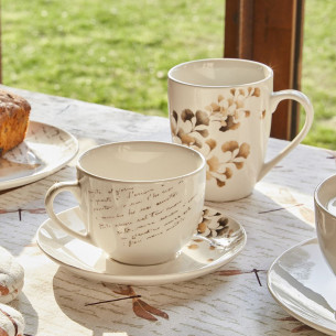 Tazze Tè con piattino 260 cc Poesia beige 6pz Tognana 2