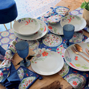 Runner tavolo 40x140 cm cotone blu Linea Bio 2