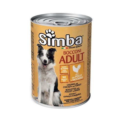 Monge Simba bocconi adult con pollo e tacchino alimento umido cane 1230g