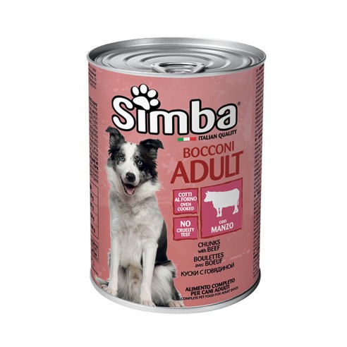 Monge Simba bocconi adult con manzo alimento umido cane 1230g
