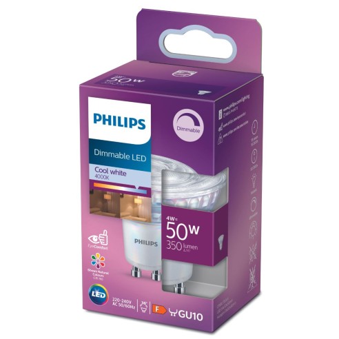 Riflettore 4,6 W 50 W GU10 390 lm 4000 K Philips