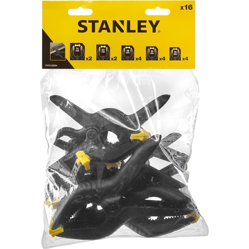 Set 16 morsetti a molla varie misure Stanley STHT0-83094