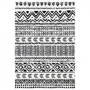 Tappeto e passatoia cucina Capriccio in ciniglia bianco e nero Sobel 2