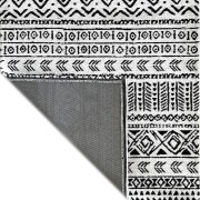 Tappeto e passatoia cucina Capriccio in ciniglia bianco e nero fondo