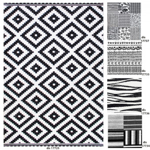 Tappeto e passatoia cucina Capriccio in ciniglia bianco e nero Sobel