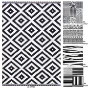 Tappeto e passatoia cucina Capriccio in ciniglia bianco e nero Sobel