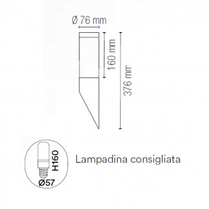 Applique da esterno Tokyo in acciaio, E27, bronzo, IP44 IN.TEC. 2