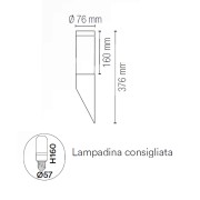 Applique da esterno Tokyo in acciaio, E27, bronzo, IP44 dimensioni