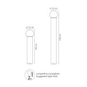 Lampione paletto giardino Skittle E27 in alluminio, antracite, IP54 dimensioni